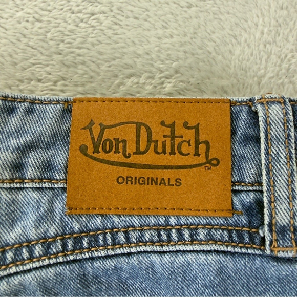 Von Dutch NWT Women's Size 30x32 Extra Wide Leg Flare Jeans Y2K Embroidered - Picture 5 of 16